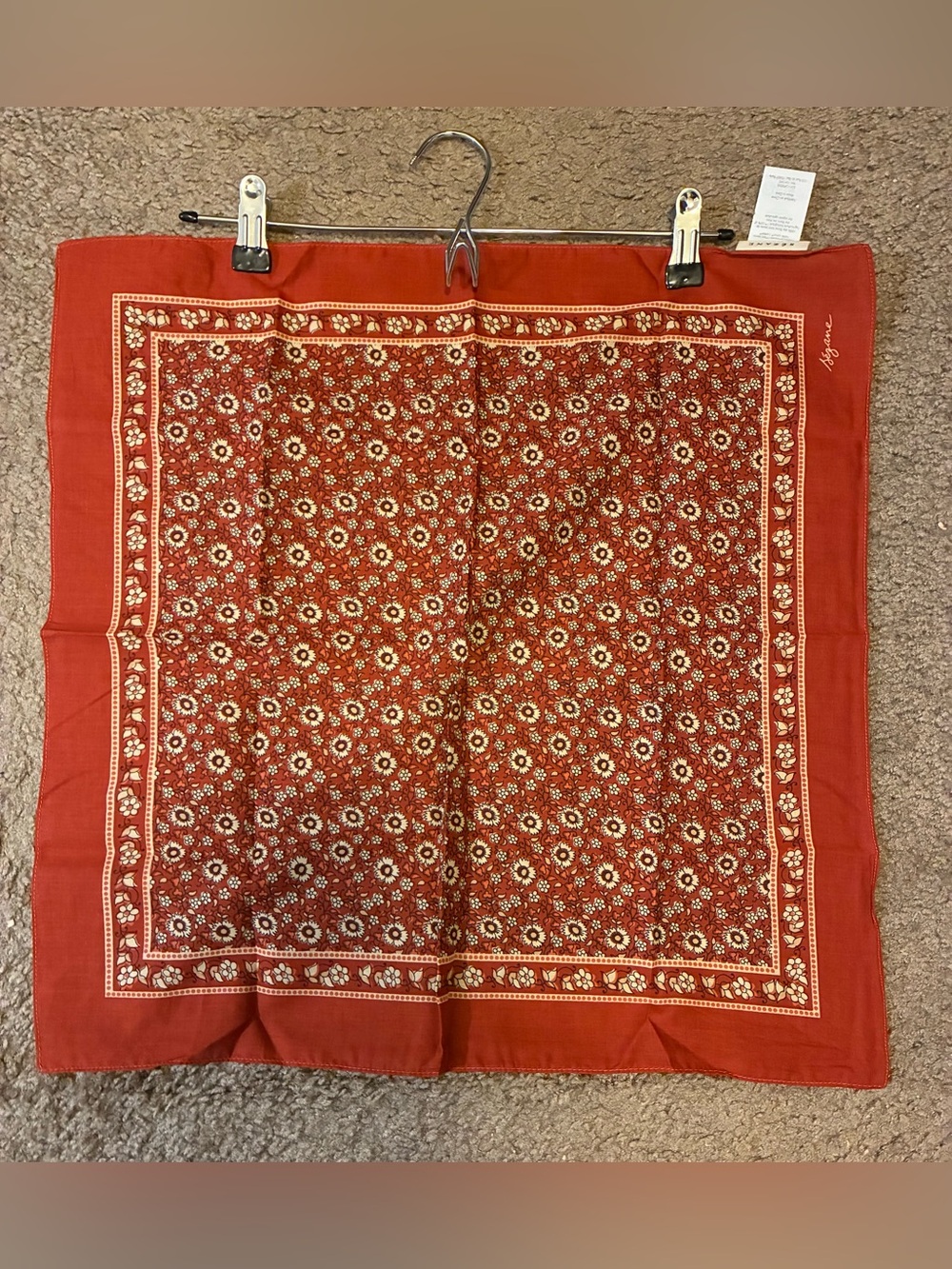 Sézane Red Floral Bandana Scarf - Picture 4 of 4